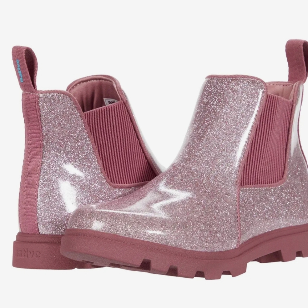 Native Shoes Pink Glitter Kids Boots